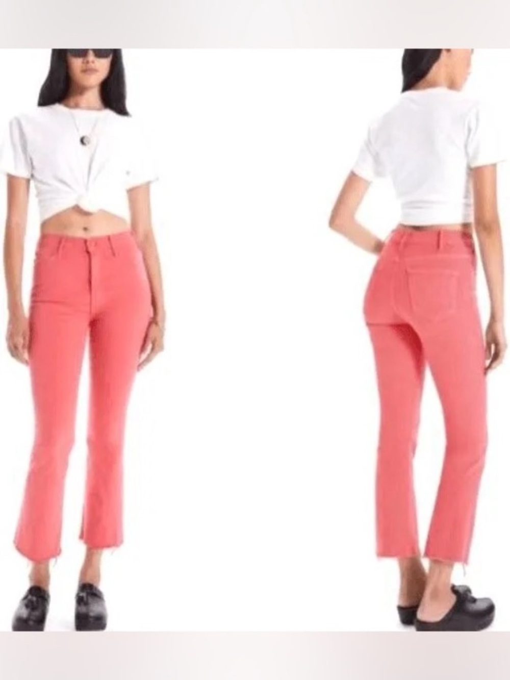 MOTHER The Hustler Ankle Fray Second Chance Pink Size 26 Sweetheart Croquette